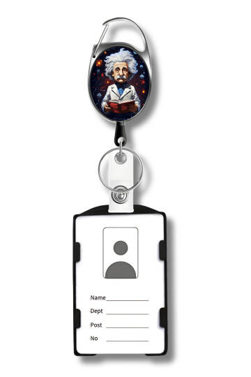 Albert Einstein Premium Çelik Kasa Yoyo Kart Tutucu Kartlık