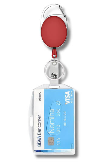 Premium Çelik Kasa Yoyo Kart Tutucu Kartlık Kırmızı