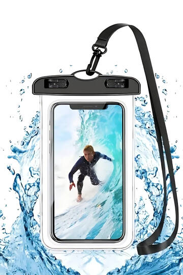 Su Geçirmez ve Tüm Telefon Modellerine Uyumlu Duş Yağmur Havuz Deniz Banyo için Kaliteli Kılıf ve İp
