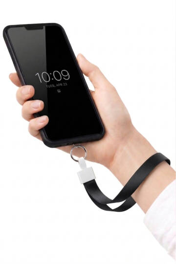 Tüm Telefon Modellerine Uyumlu Çok Amaçlı Siyah Bilek T373 ipi ve Kılıf içi Tutucu