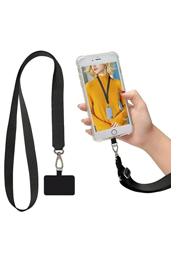 Tüm Telefon Modellerine Uyumlu Siyah Telefon Ve Personel Kart Tutucu Boyun T373 Ipi - 1